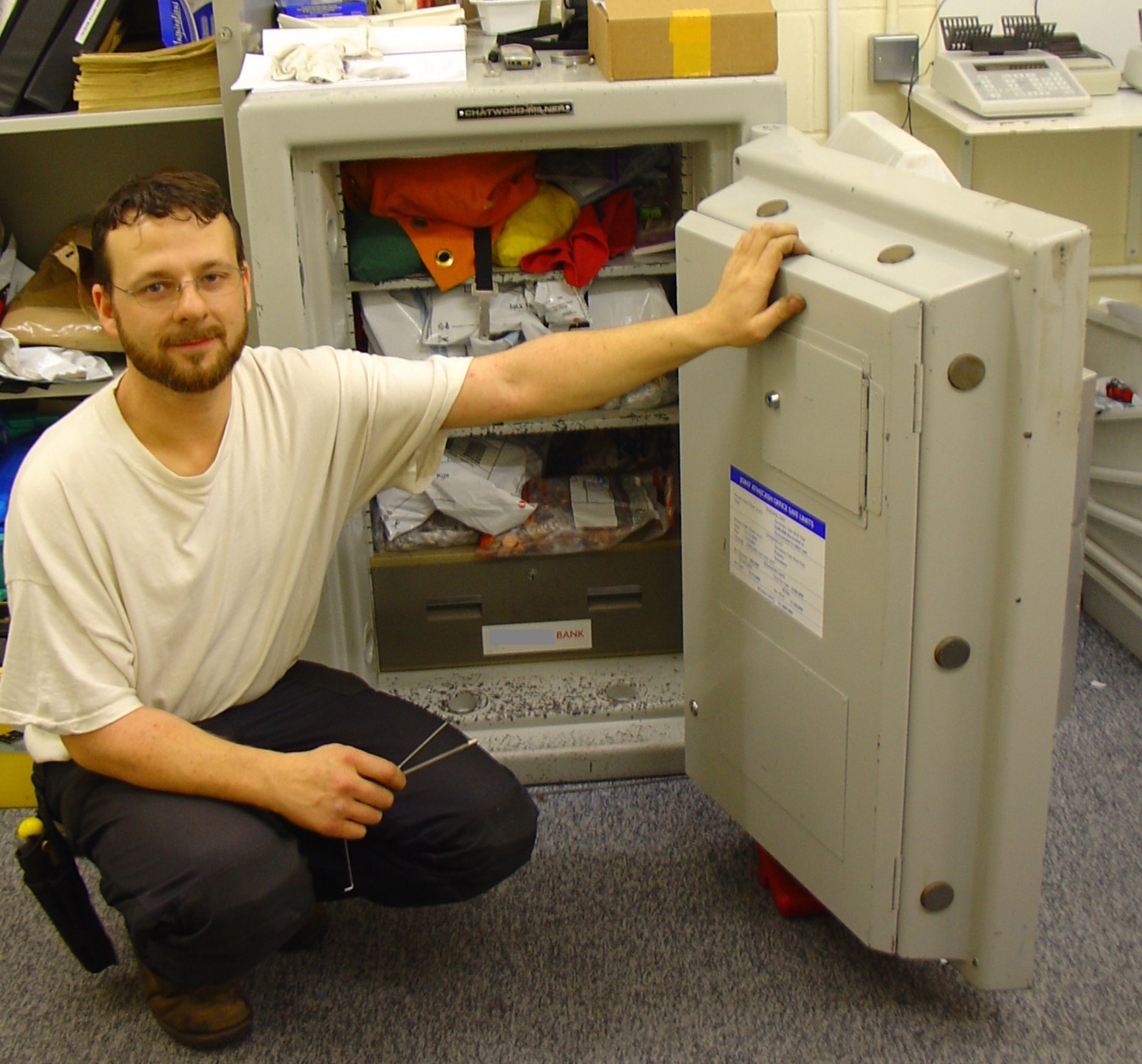 Safe opened by Alan Morgan Master Locksmiths